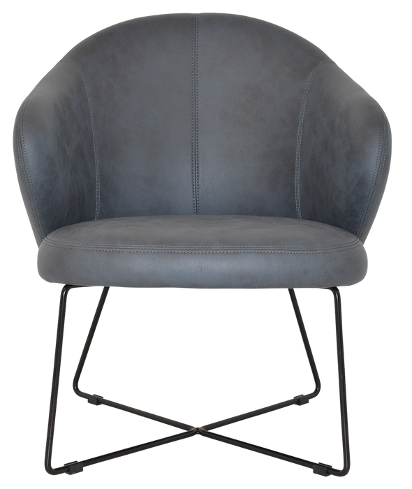 Arm Chair Hugo Cross Sled Black