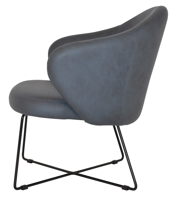 Arm Chair Hugo Cross Sled Black