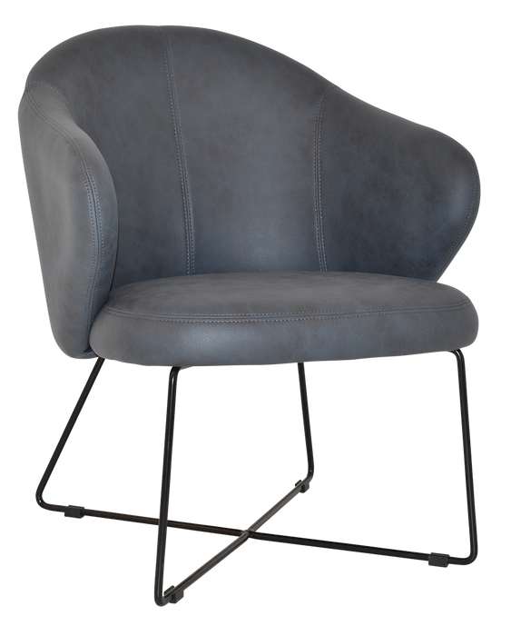 Arm Chair Hugo Cross Sled Black