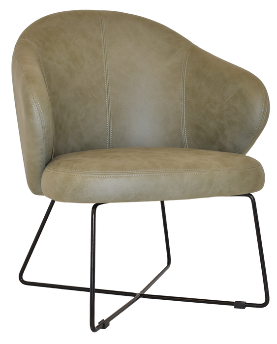 Arm Chair Hugo Cross Sled Black