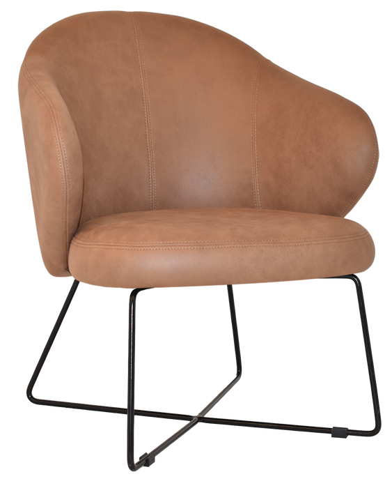 Arm Chair Hugo Cross Sled Black