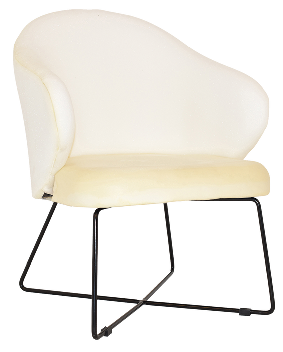 Arm Chair Hugo Cross Sled Black - Unupholstered