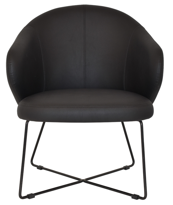 Arm Chair Hugo Cross Sled Black