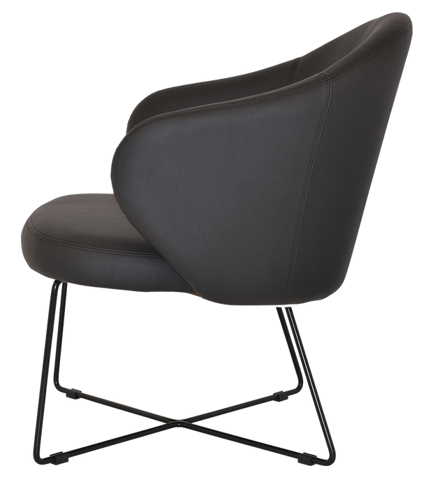 Arm Chair Hugo Cross Sled Black