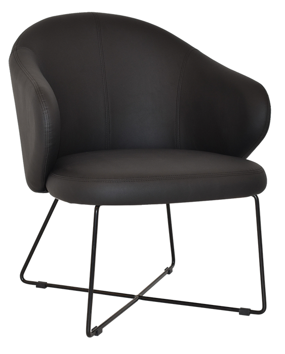 Arm Chair Hugo Cross Sled Black