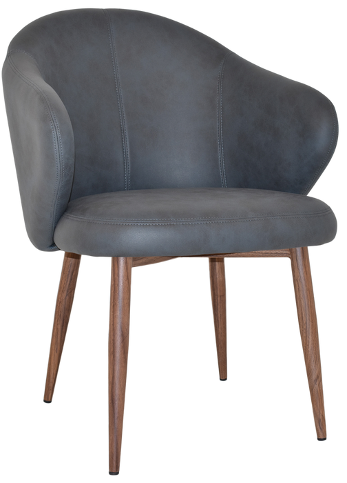 Arm Chair Hugo Metal Light Walnut