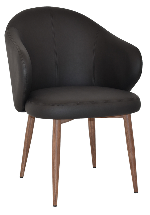 Arm Chair Hugo Metal Light Walnut