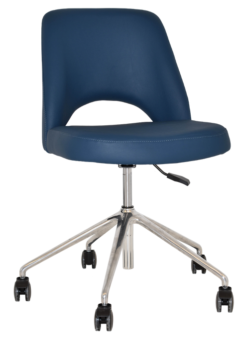 Chair Albury Castor V2 Polished Aluminium - Vinyl