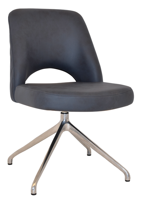 Chair Albury Trestle V2 Polished Aluminium - Pelle/Benito