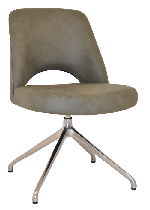 Chair Albury Trestle V2 Polished Aluminium - Pelle/Benito