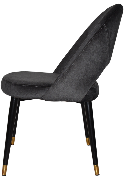 Chair Chevron Metal (Slim) Black Brass - Regis Charcoal