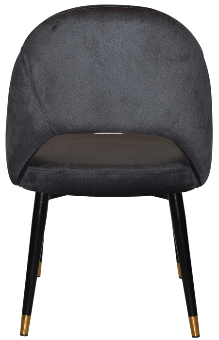 Chair Chevron Metal (Slim) Black Brass - Regis Charcoal