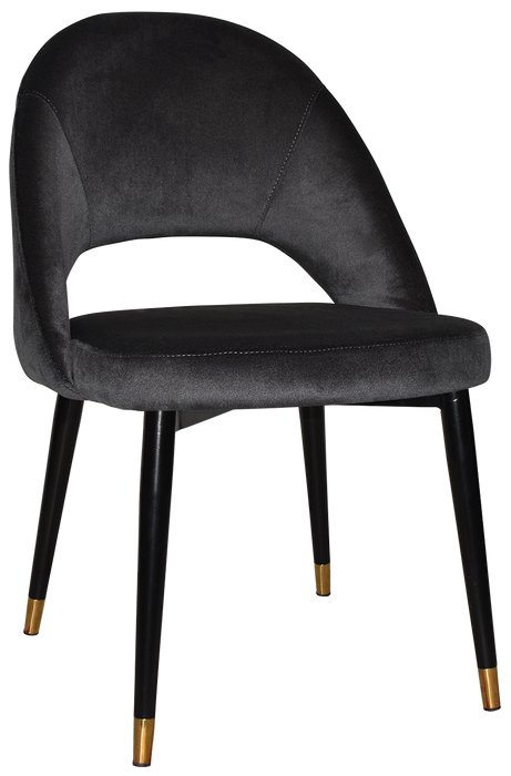 Chair Chevron Metal (Slim) Black Brass - Regis Charcoal