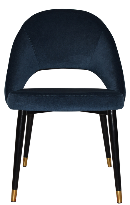 Chair Chevron Metal (Slim) Black Brass - Regis Navy