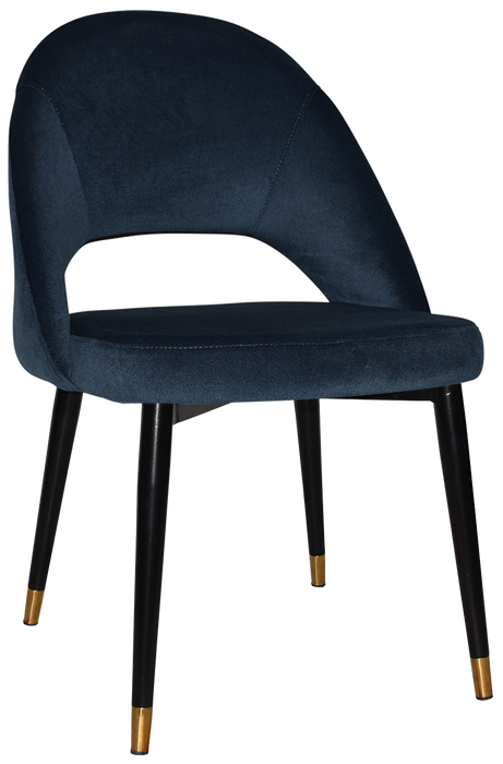 Chair Chevron Metal (Slim) Black Brass - Regis Navy