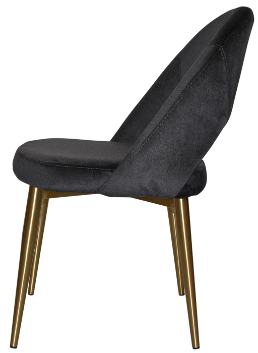 Chair Chevron Metal (Slim) Brass - Regis Charcoal