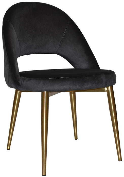 Chair Chevron Metal (Slim) Brass - Regis Charcoal