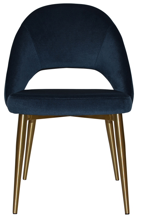 Chair Chevron Metal (Slim) Brass - Regis Navy