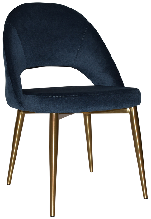 Chair Chevron Metal (Slim) Brass - Regis Navy