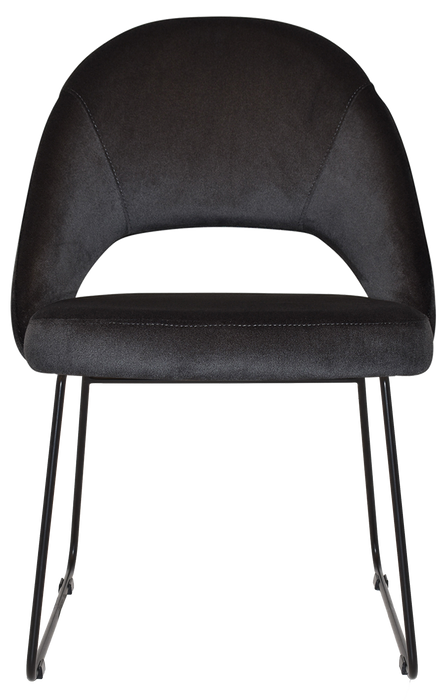 Chair Chevron Sled Black - Regis Charcoal