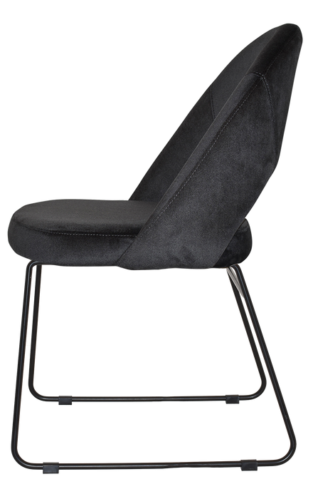 Chair Chevron Sled Black - Regis Charcoal