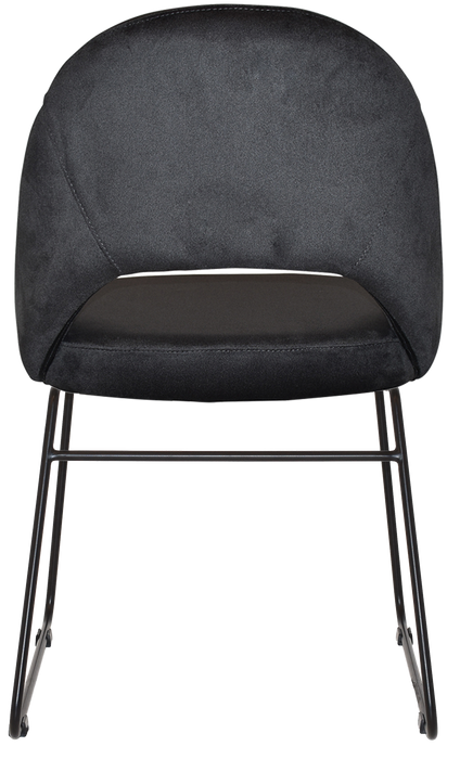 Chair Chevron Sled Black - Regis Charcoal