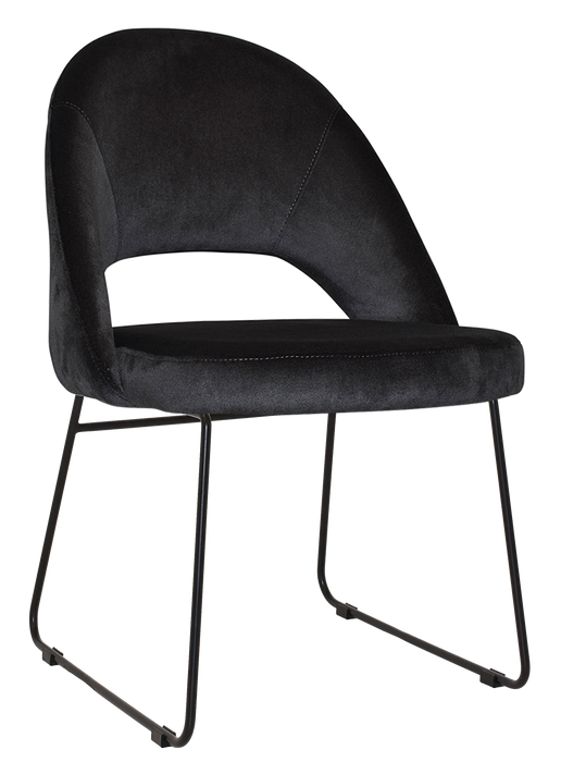 Chair Chevron Sled Black - Regis Charcoal