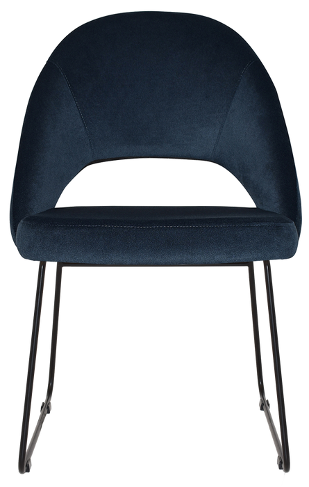 Chair Chevron Sled Black - Regis Navy