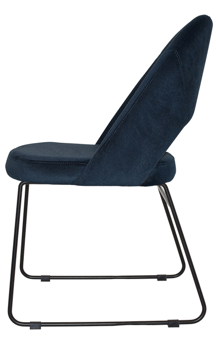 Chair Chevron Sled Black - Regis Navy