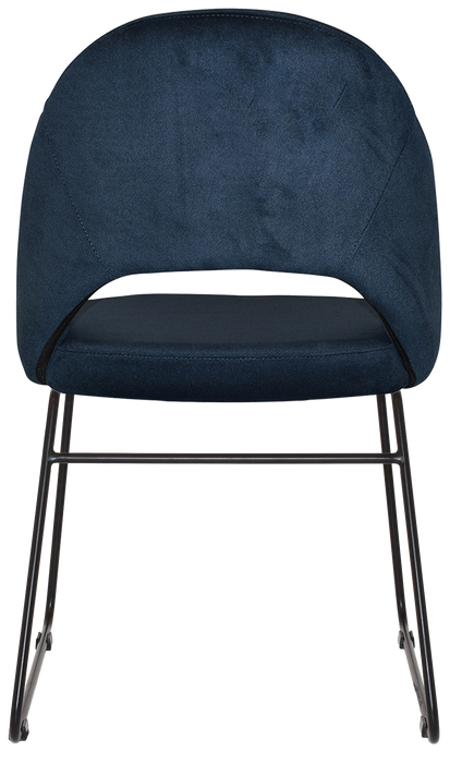 Chair Chevron Sled Black - Regis Navy