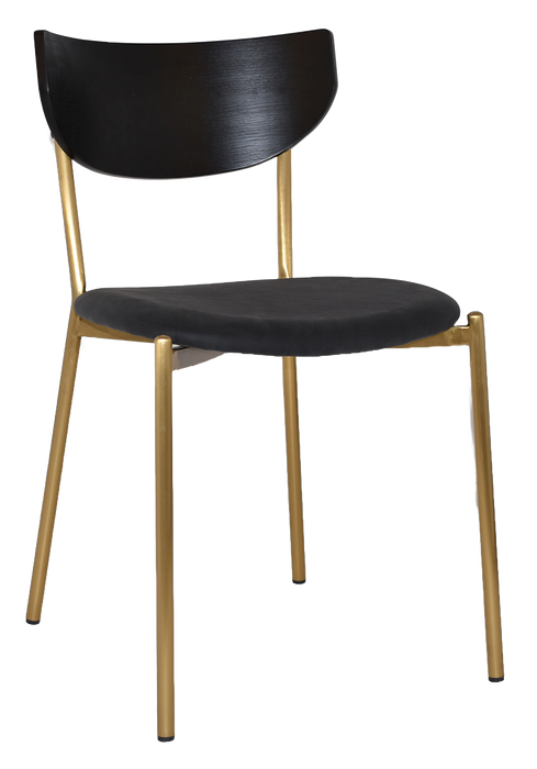 Chair Marco Brass - Black - Vinyl Black