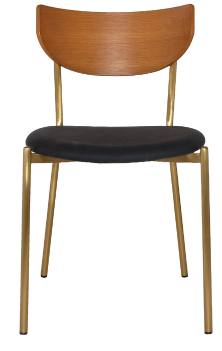 Chair Marco Brass - Light Oak - Vinyl Black