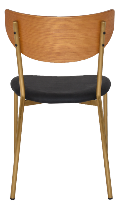 Chair Marco Brass - Light Oak - Vinyl Black