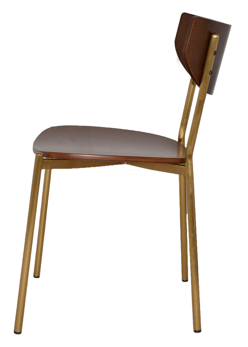 Chair Marco Brass - Light Walnut (Seat And Back)