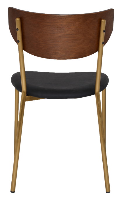 Chair Marco Brass - Light Walnut - Vinyl Black