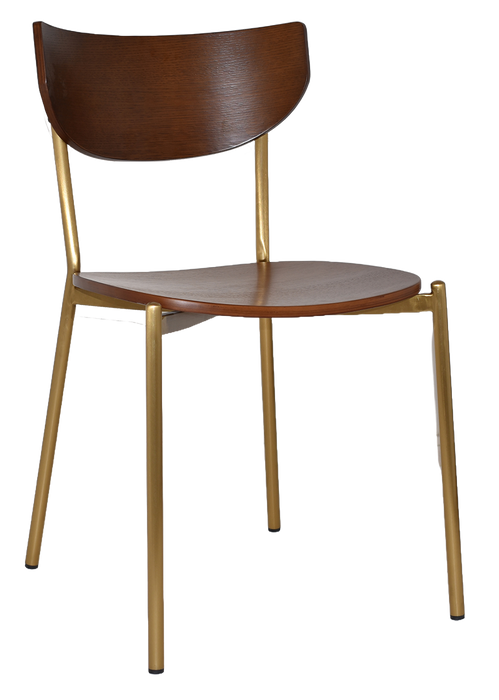 Chair Marco Brass - Light Walnut (Seat And Back)