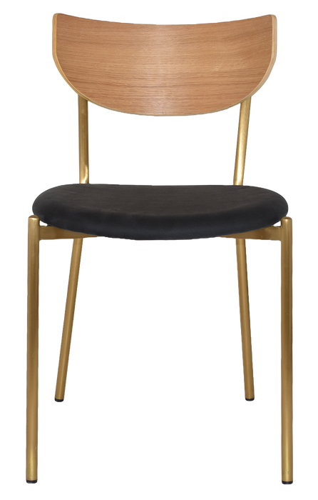 Chair Marco Brass - Natural - Vinyl Black