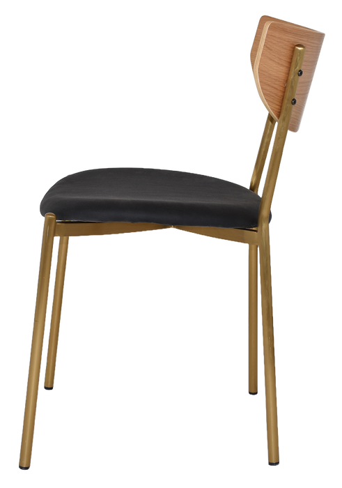 Chair Marco Brass - Natural - Vinyl Black