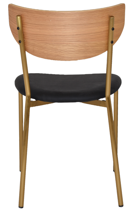 Chair Marco Brass - Natural - Vinyl Black