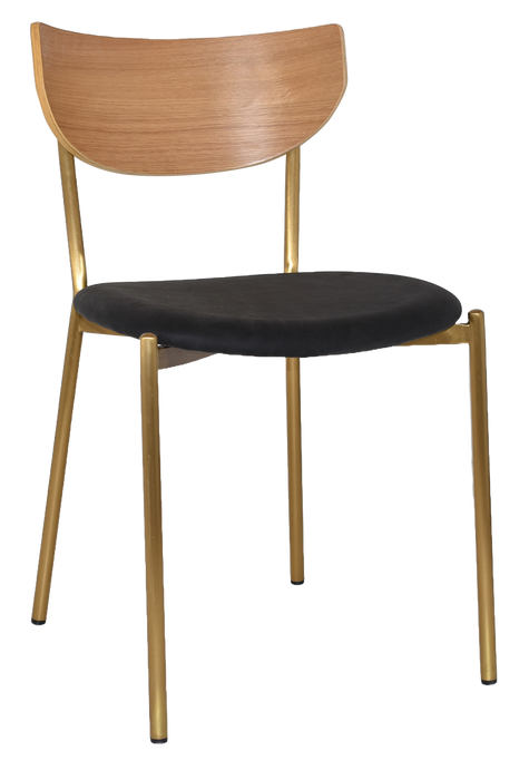 Chair Marco Brass - Natural - Vinyl Black