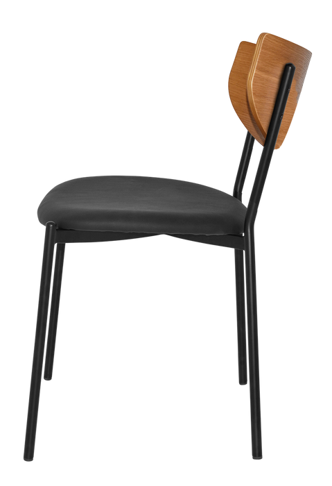 Chair Marco Light Oak - Vinyl Black