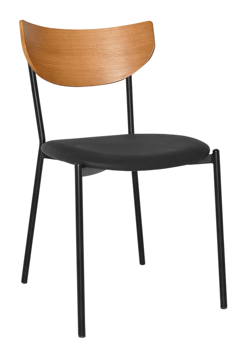 Chair Marco Light Oak - Vinyl Black