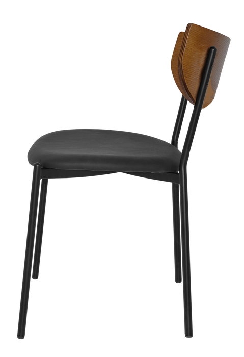 Chair Marco Light Walnut - Vinyl Black