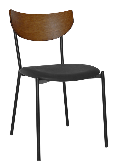 Chair Marco Light Walnut - Vinyl Black