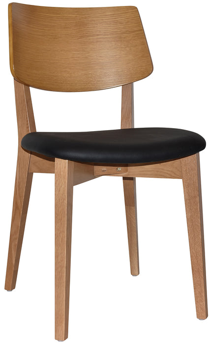 Chair Phoenix Light Oak - Vinyl Black