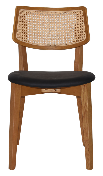 Chair Phoenix Rattan Light Oak - Vinyl Black