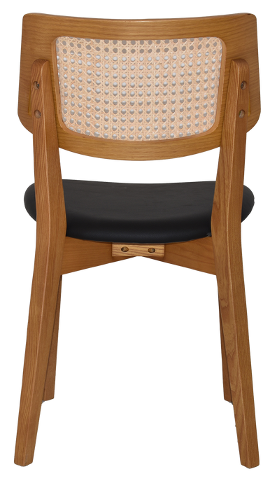 Chair Phoenix Rattan Light Oak - Vinyl Black