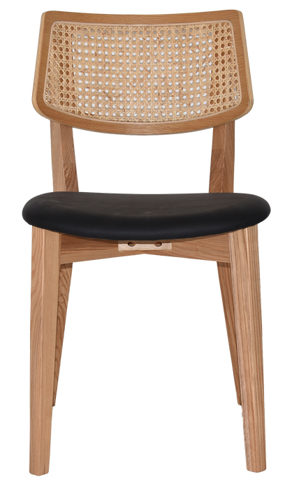 Chair Phoenix Rattan Natural - Vinyl Black