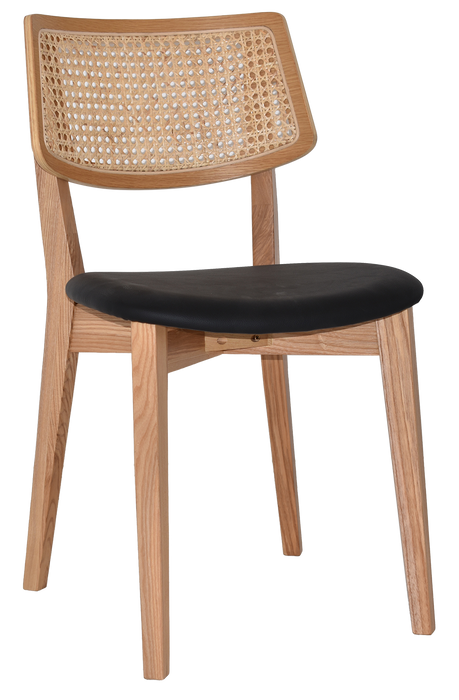 Chair Phoenix Rattan Natural - Vinyl Black