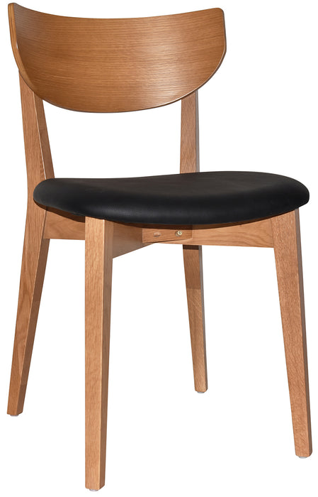 Chair Rialto Light Oak - Vinyl Black